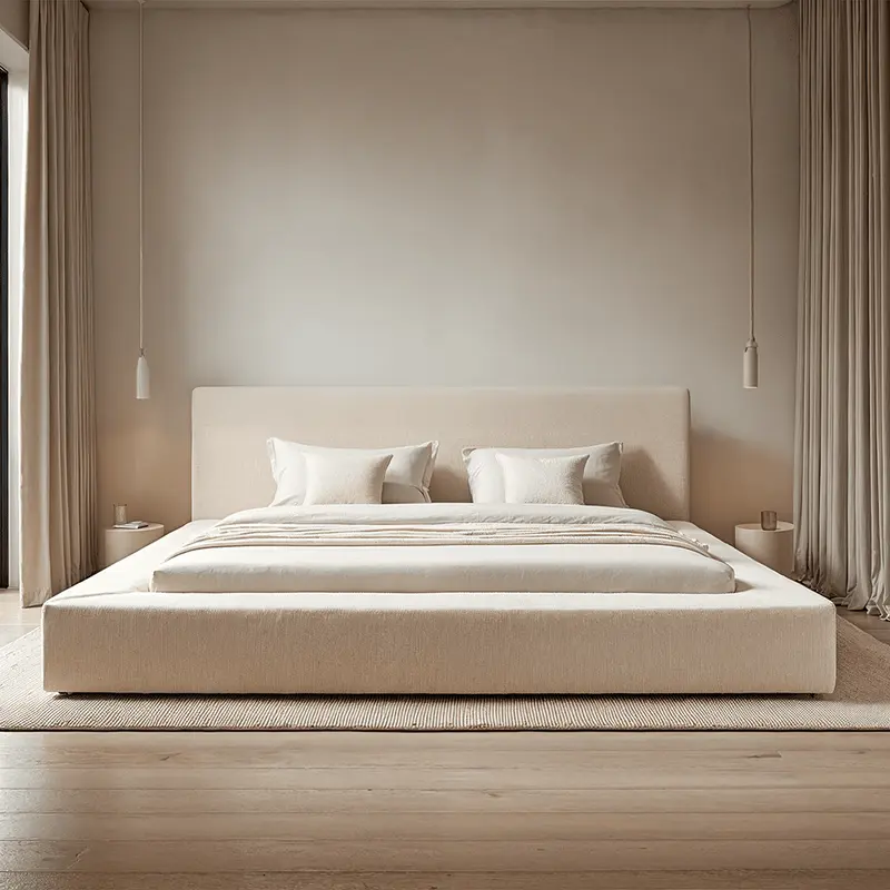 Hudson White Twill Super Soft Bed