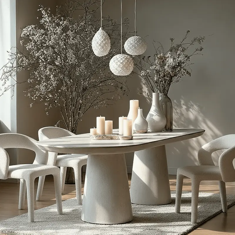 Katrina Concrete Indoor/Outdoor Oval Dining Table