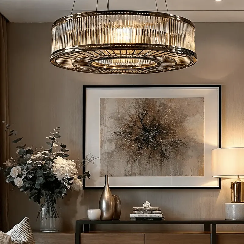 Louise Antique Brass Circular Chandelier Ceiling Light