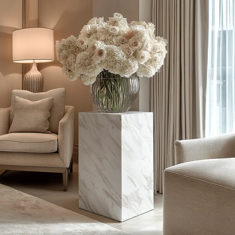 Moritz Luxury White Marble Side Table