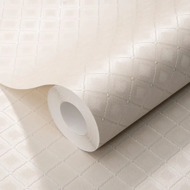 Norella Cream Quilted Effect Metallic Wallpaper