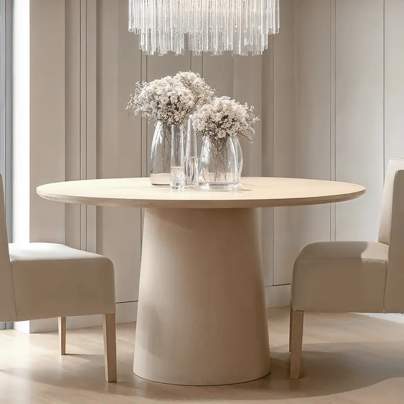 Novie Light Wood Effect Round Dining Table
