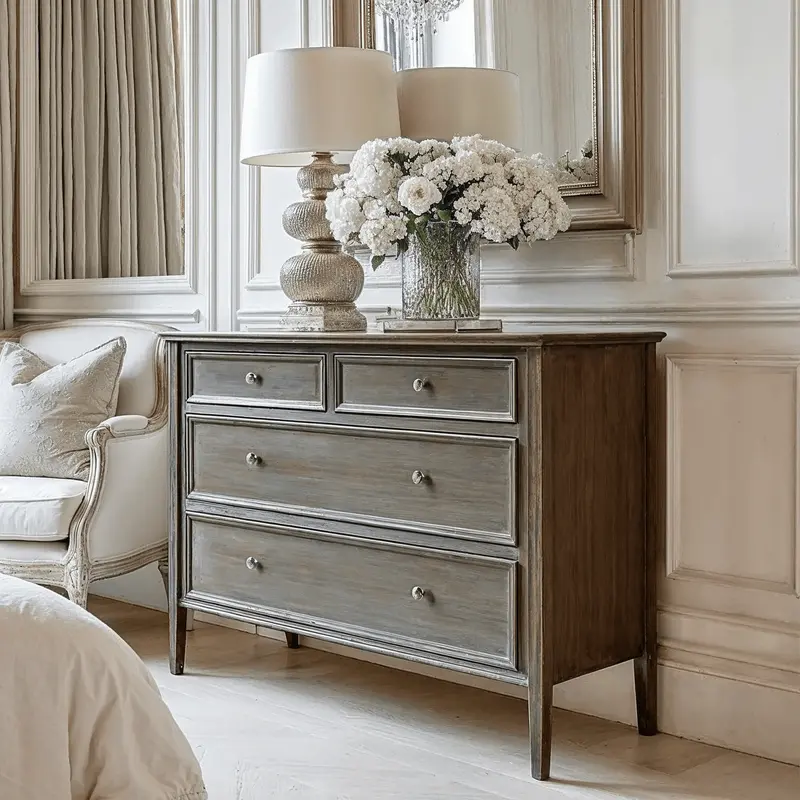 Palma Grey Washed Wood 4 Drawer Chest