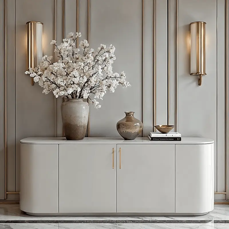 Rhea Matte Beige 4 Door Luxury Sideboard