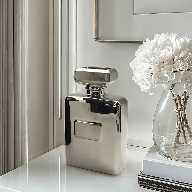Tilly Silver Perfume Bottle Decorative Vase