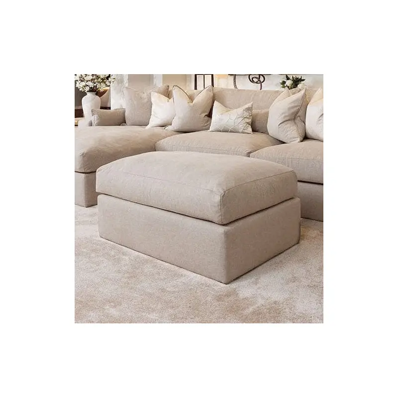 Tribeca Ash Greige Large Footstool