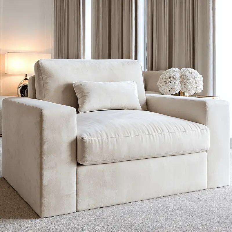Tribeca Cream Velvet Love Seat