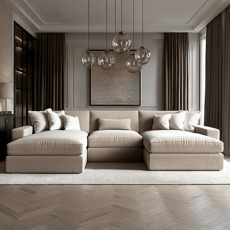 Tribeca Warm Grey Large U Shape Sofa