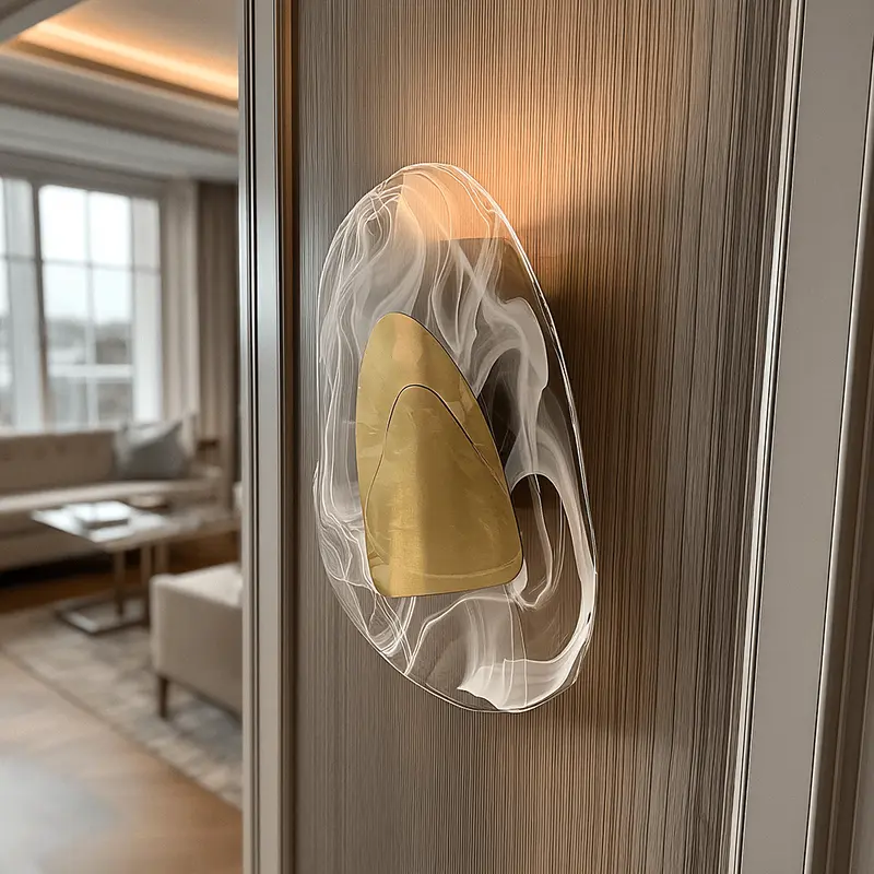 Alida Gold & Glass Marble Effect Abstract Wall Light