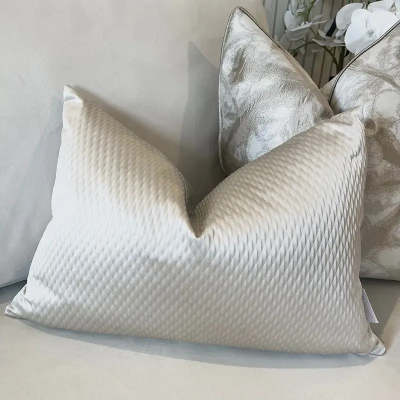 Alie Taupe Satin Bolster Cushion - 35 x 50cm