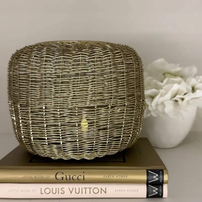 Anna Gold Decorative Wire Candle Holder