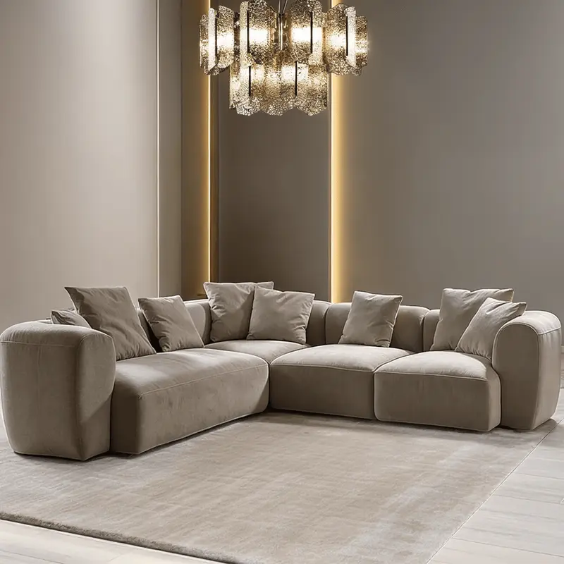 Bellina Taupe Chenille Luxury Modular Sofa