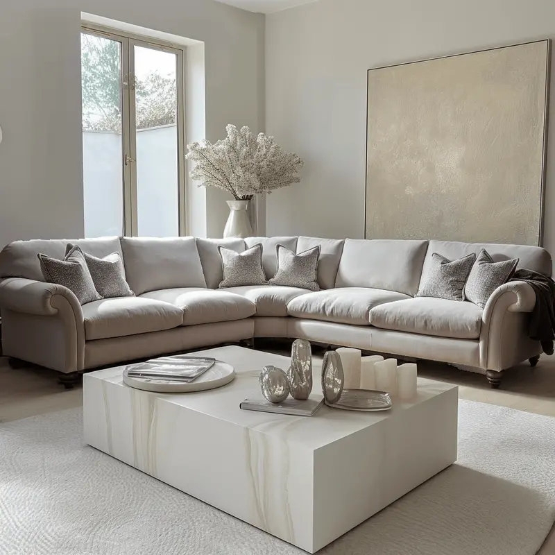 Coralyn Greige Textured Linen Sofa Range