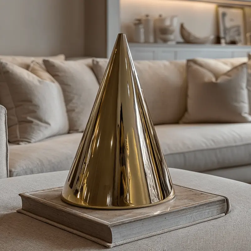 Daphnie Decorative Gold Cone Ornament