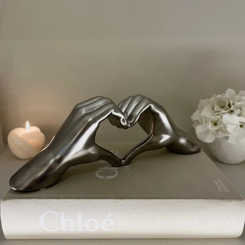 Decorative Silver Heart Hands Ornament