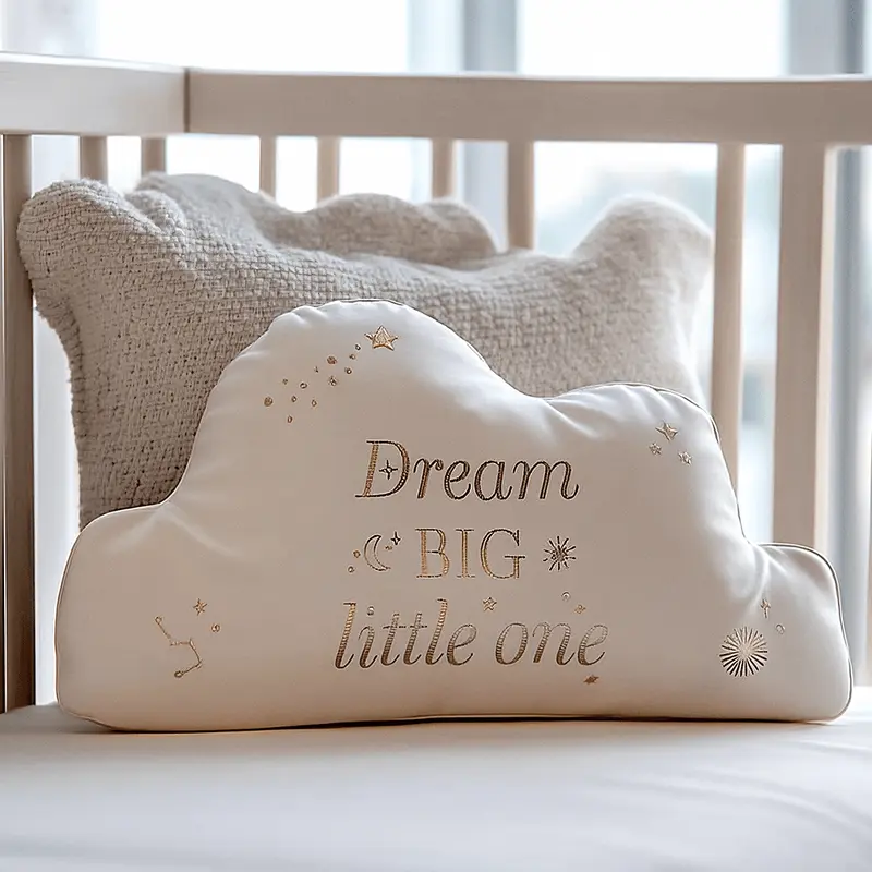 'Dream Big Little One' Cloud Shaped Decorative Cushion