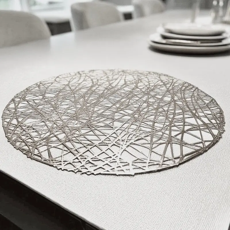Emily Silver Round Placemat