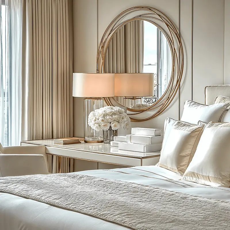 Etosha Antique Gold Metal Swirl Round Wall Mirror