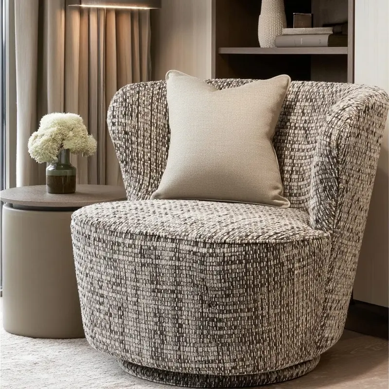 Fjura Grey Speckled Textured Accent Chair