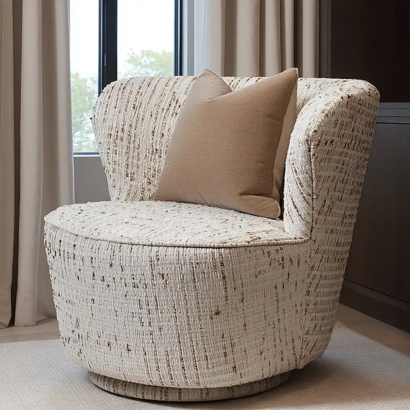 Fjura Natural Speckled Textured Accent Chair