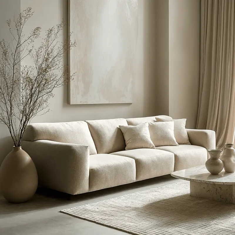Freja Sand Textured 4 Seater Sofa
