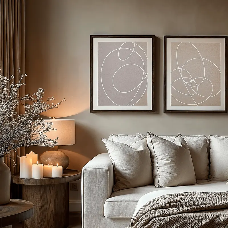 Halden Neutral Framed Wall Art- Set of 2