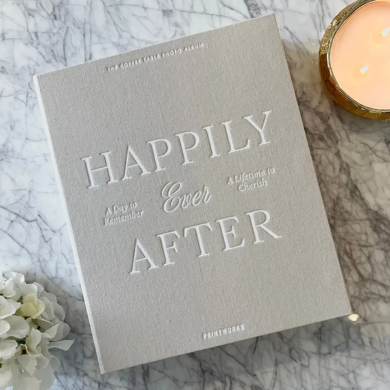 'Happily Ever After' Beige & White Luxury Photo Album