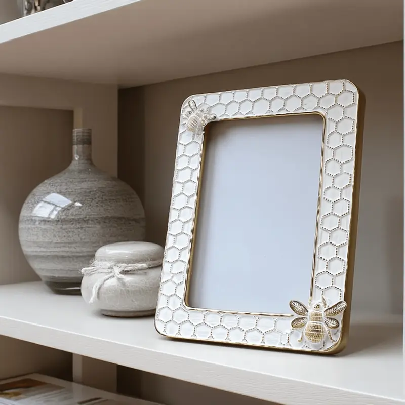 Honey Bee Cream & Gold Bee Photo Frame - 5x7"