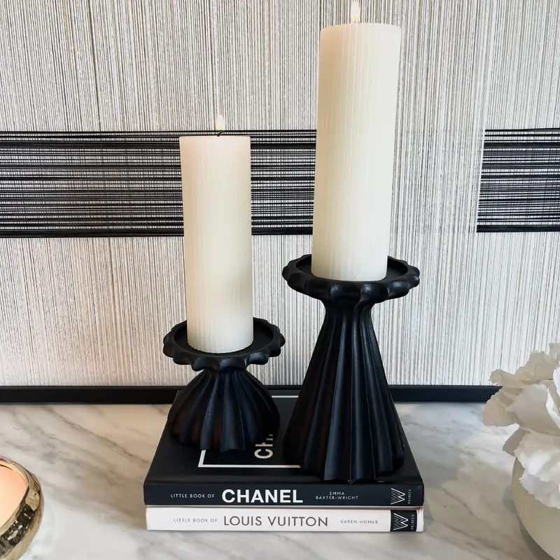 Jozette Black Decorative Candle Holder