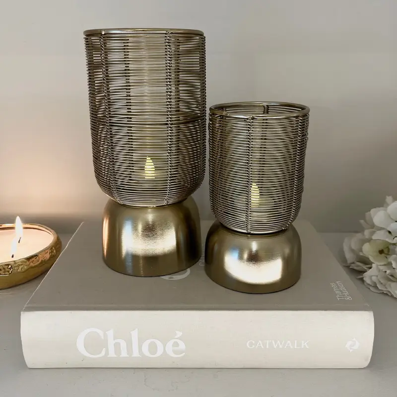 Larissa Mini Gold Wire Decorative Candle Holder