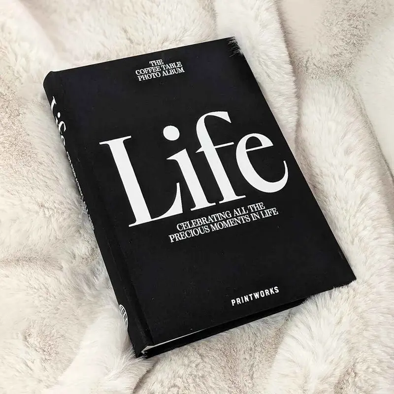 'Life' Black Decorative Coffee Table Photo Album