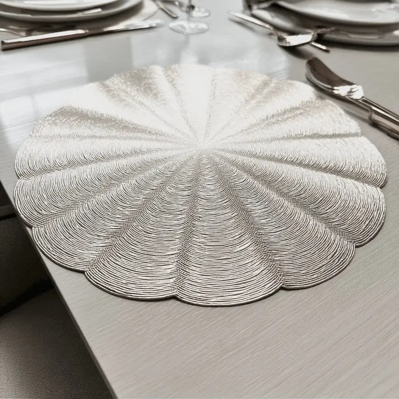 Lyra Silver Round Placemat