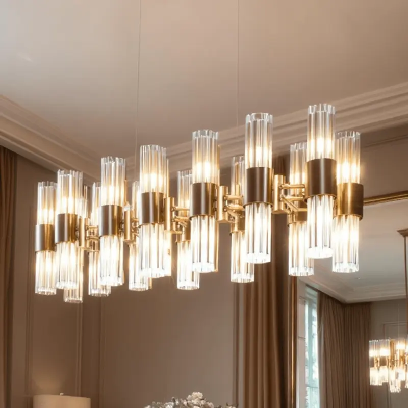 Maribelle Premium Gold Rectangular Chandelier