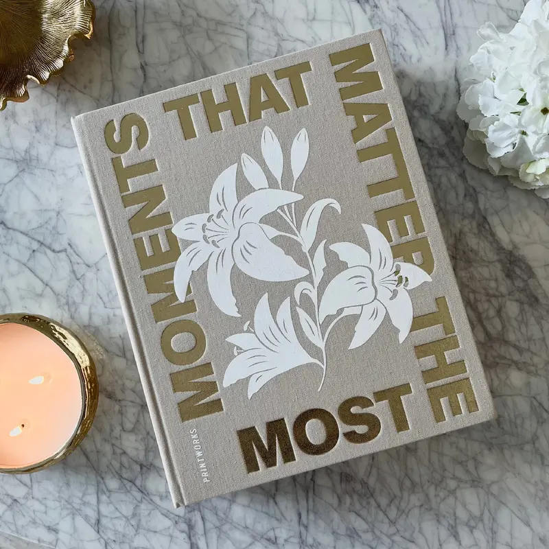 'Moments that Matter the Most' Beige & Gold Luxury Photo Album