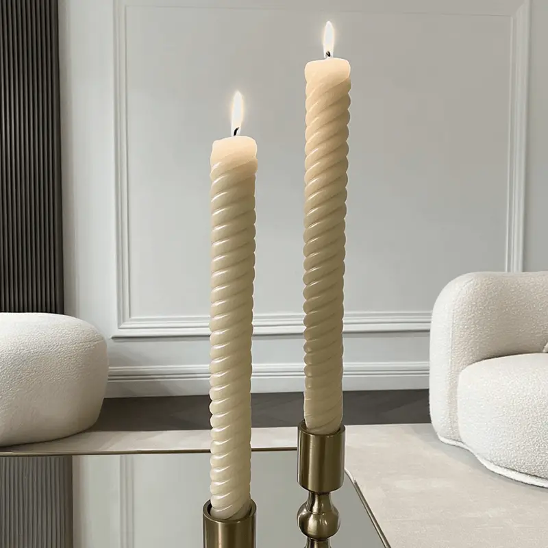 Naples Ribbed Dinner Candles - Set of 2