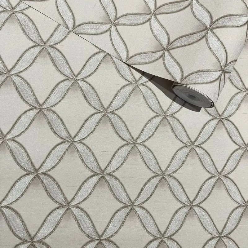 Skye Taupe & Gold Textured Metallic Quilted Effect Wallpaper