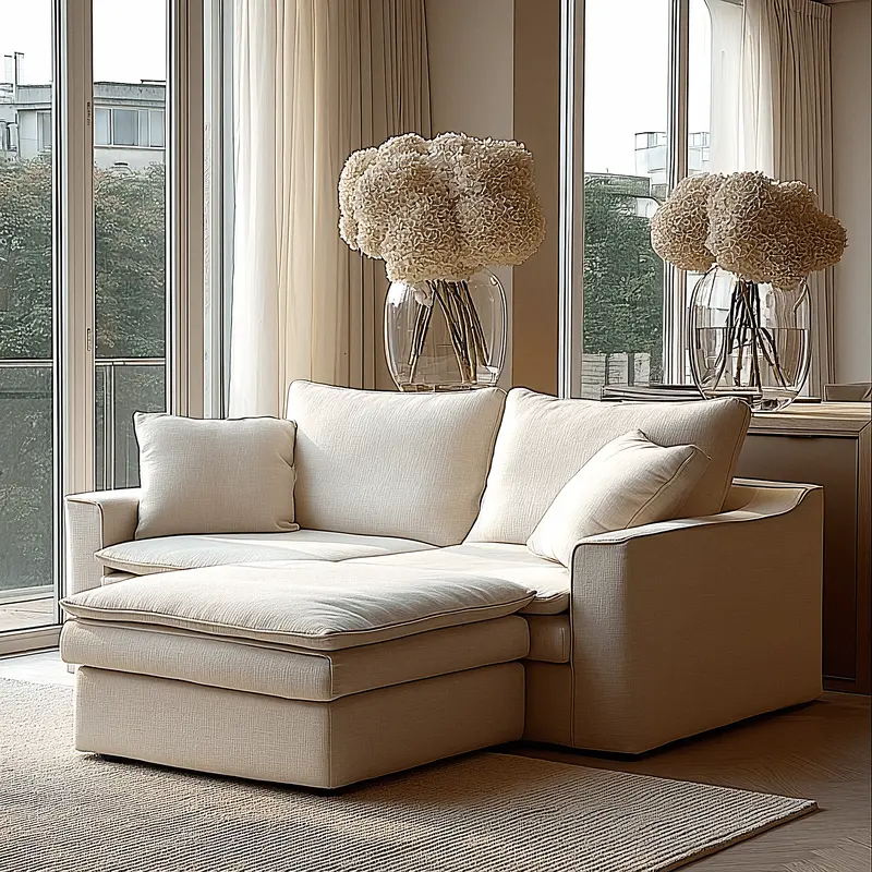 Snooze Sand Textured Squashy 3 Seater Sofa & Footstool