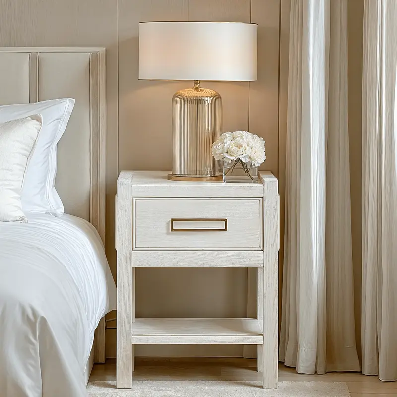 Soho Cream Oak Veneer 1 Drawer Bedside Table