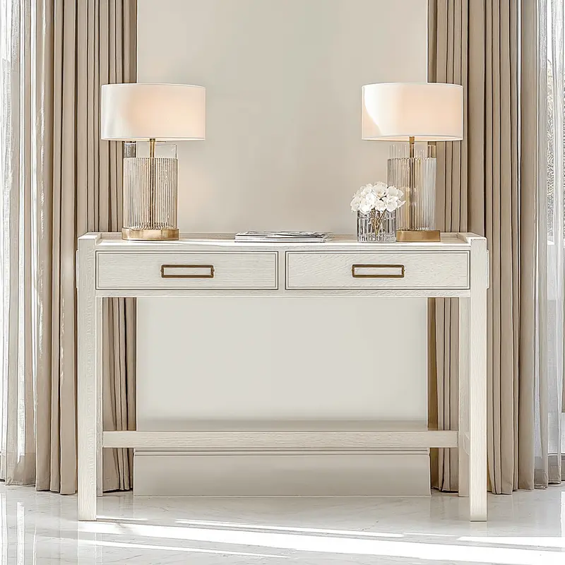 Soho Cream Oak Veneer 2 Drawer Dressing Table