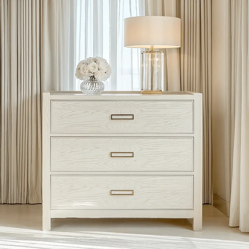 Soho Cream Oak Veneer 3 Drawer Chest