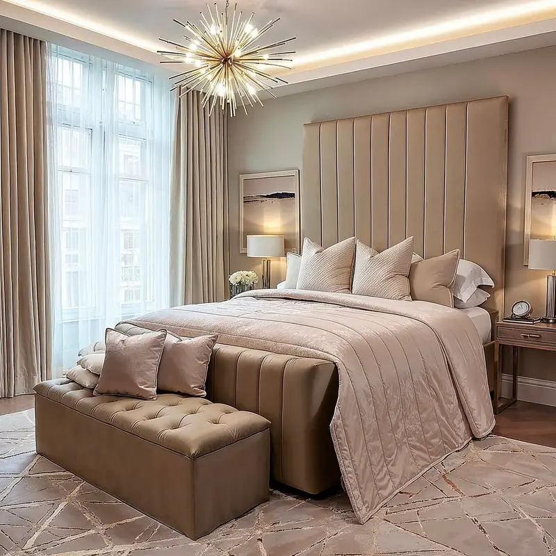 Zana Coffee Luxury Panelled Ottoman Storage Bed