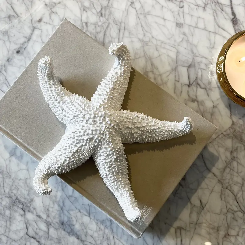 Ada White Textured Decorative Starfish Ornament