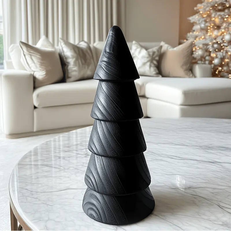 Black Wooden Decorative Festive Tree Ornament