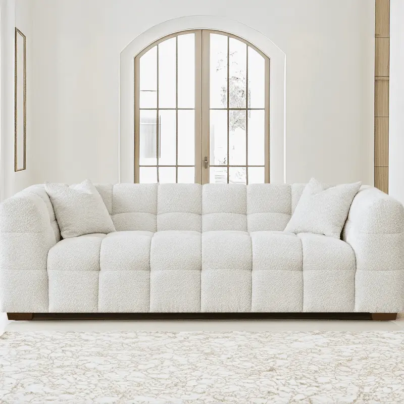 Bubble Oatmeal Boucle 3 Seater Sofa