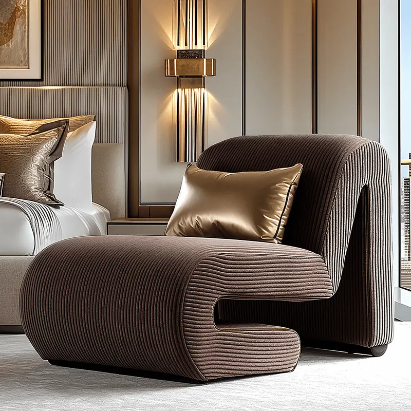 Calliope Brown Corduroy Statement Accent Chair