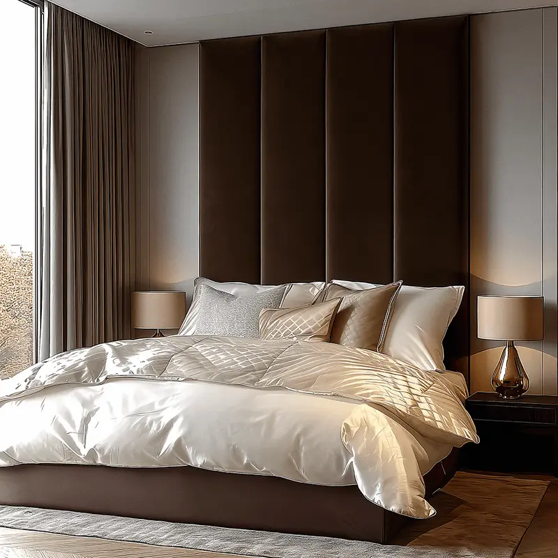 Cocoa Velvet Individual Padded Upholstered Wall Panel - 45cm