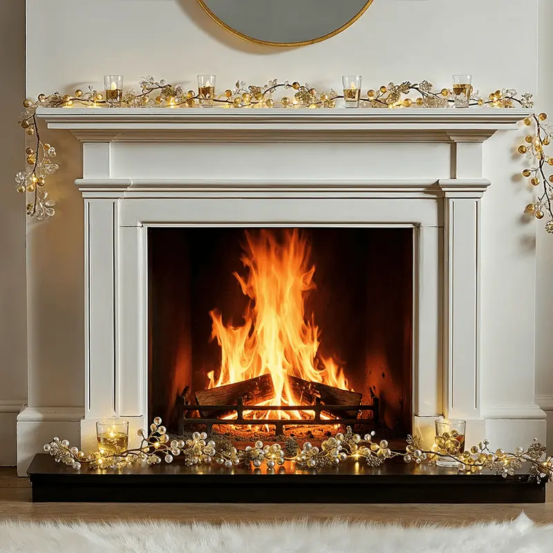 Faux Gold Berries Decorative Festive Garland