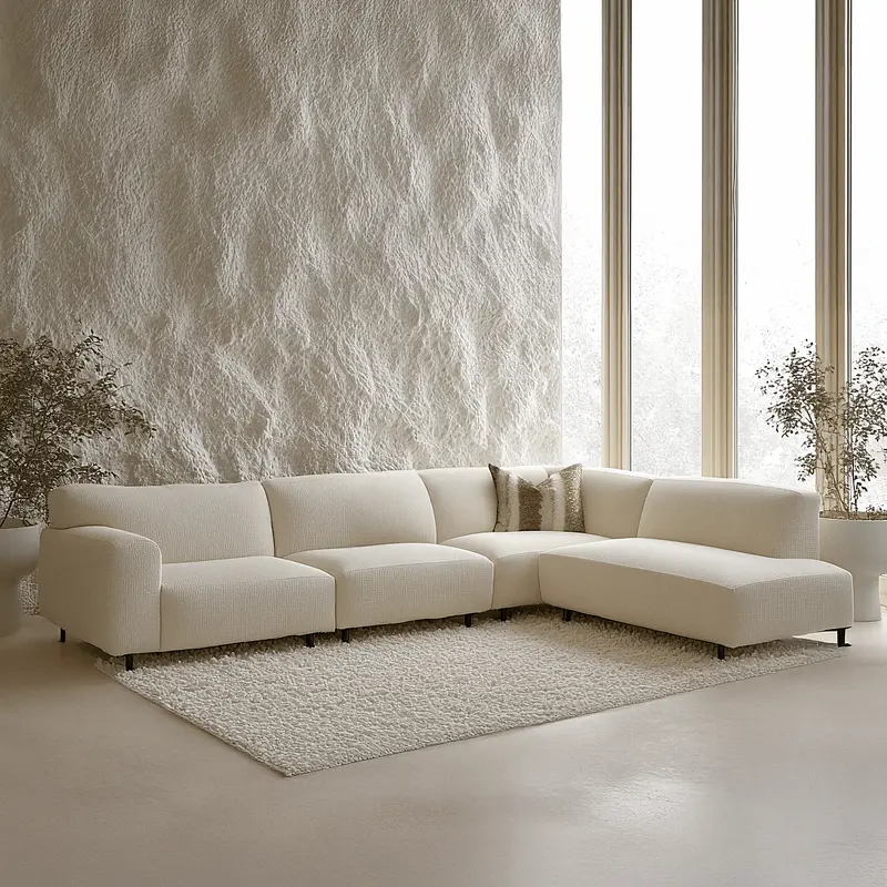 Freja Sand Textured Large Right Hand Facing Corner Sofa