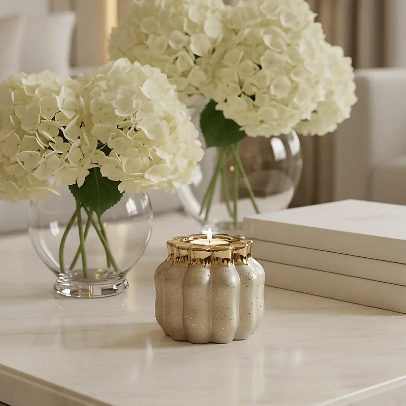 Gold Petite Fluted Decorative Candle Holder