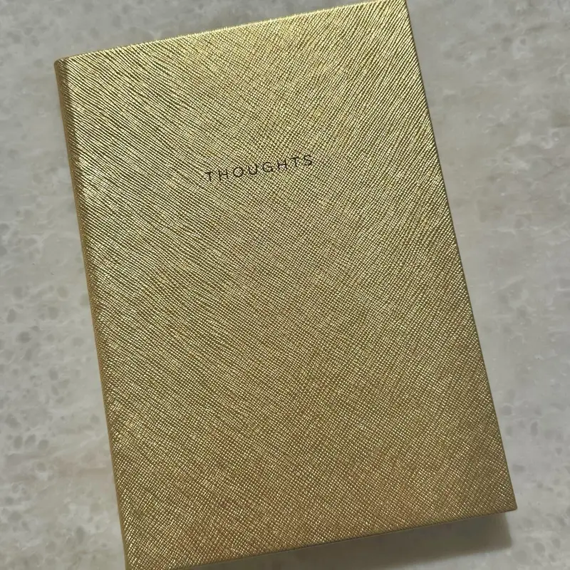Gold 'Thoughts' Lined Notebook